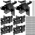 Heavy-Duty Self-Closing Gate Kit - 2 Sets, Hinges and Latch, Gate Hardware Kit, Includes 2 Latches, 4 Hinges