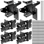 Heavy-Duty Self-Closing Gate Kit - 2 Sets, Hinges and Latch, Gate Hardware Kit, Includes 2 Latches, 4 Hinges