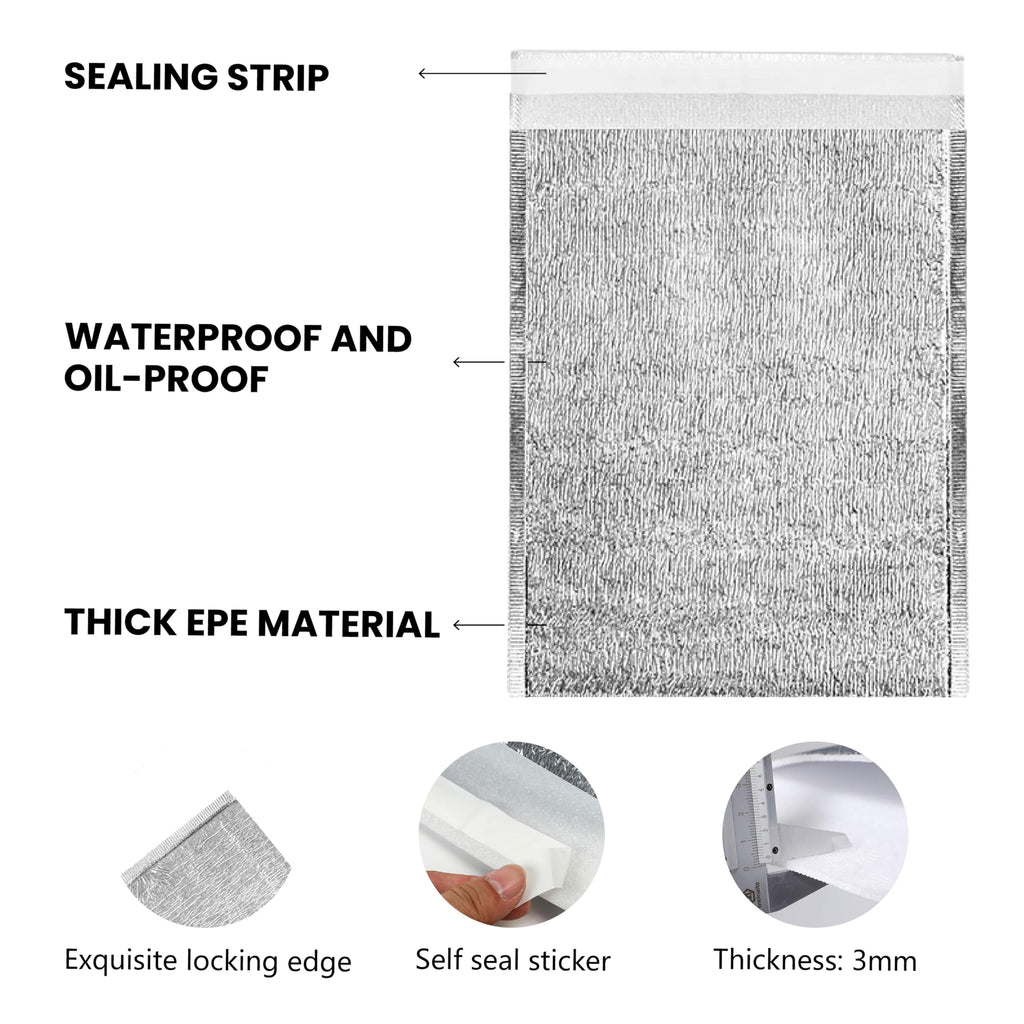 20-Pack Insulated Shipping Bags, 11 x 15-Inch Thermal Liners