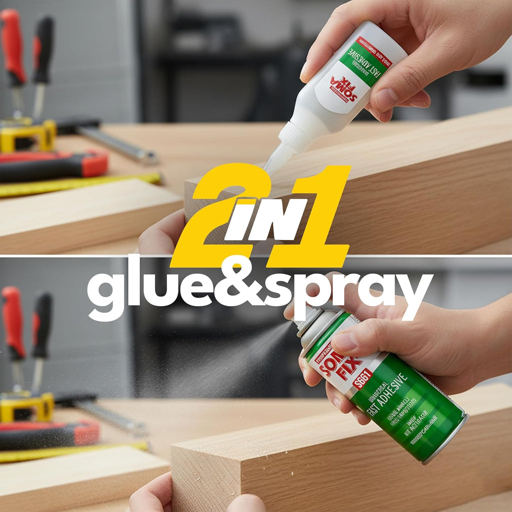 CA Glue with Activator - Instant Bond Cyanoacrylate Adhesive | Super Glue for Wood, Plastic, Glass, Metal, Leather