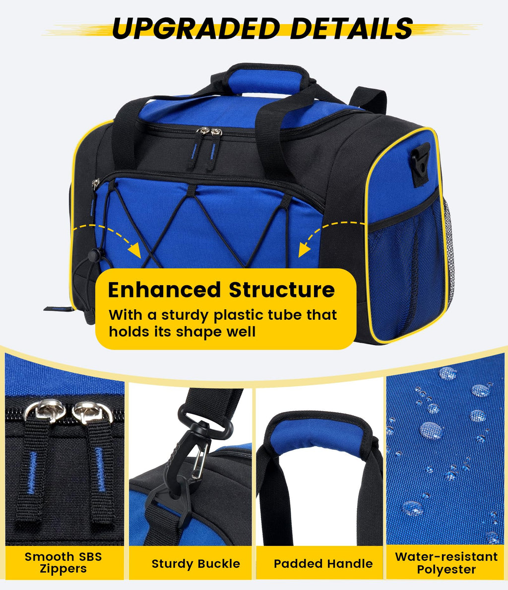 18 Inches Structured Gym Bag with Shoe Compartment, Blue