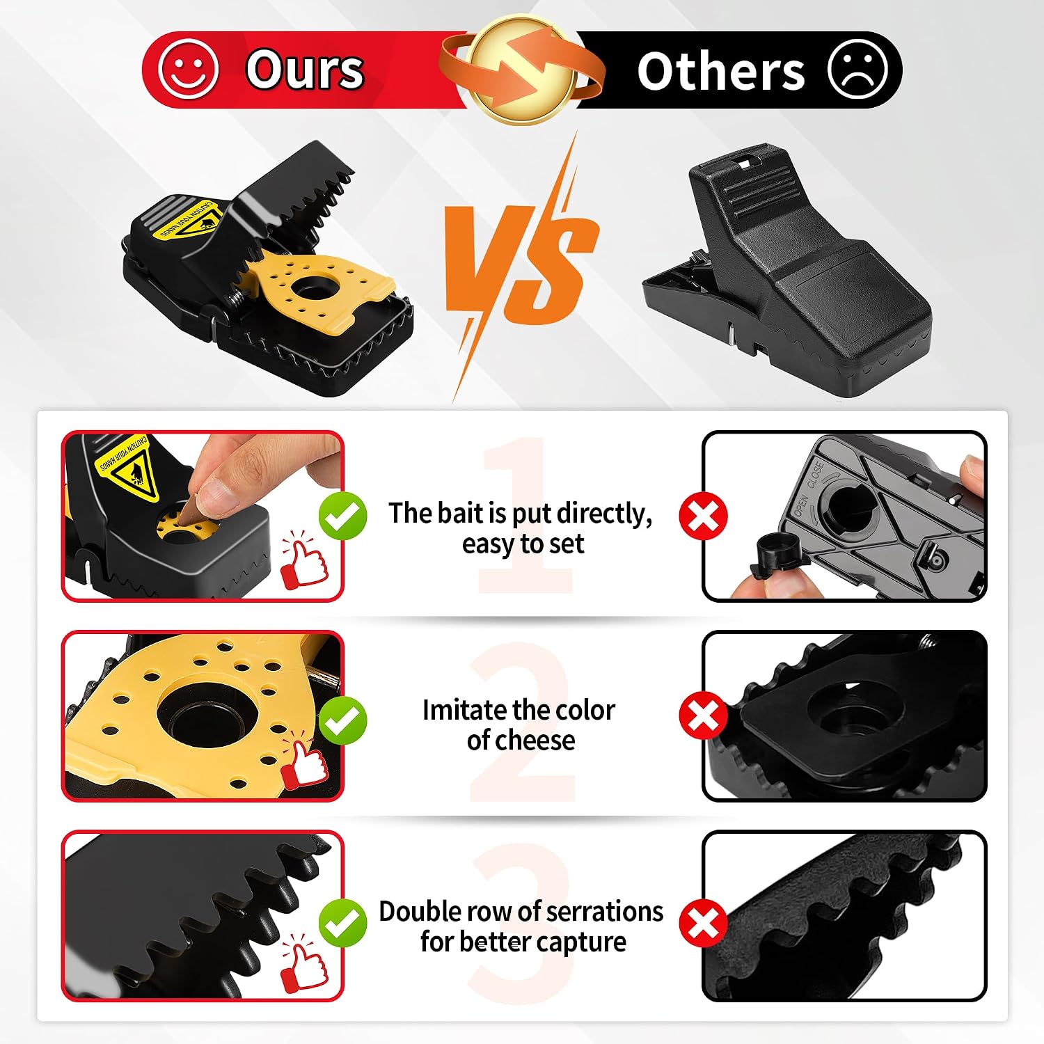 Mouse Traps, 12 Pack Snap Rat Traps, Quick-Set Reusable Sanitary Mice Traps, Rodent Traps Mice Catchers Indoor