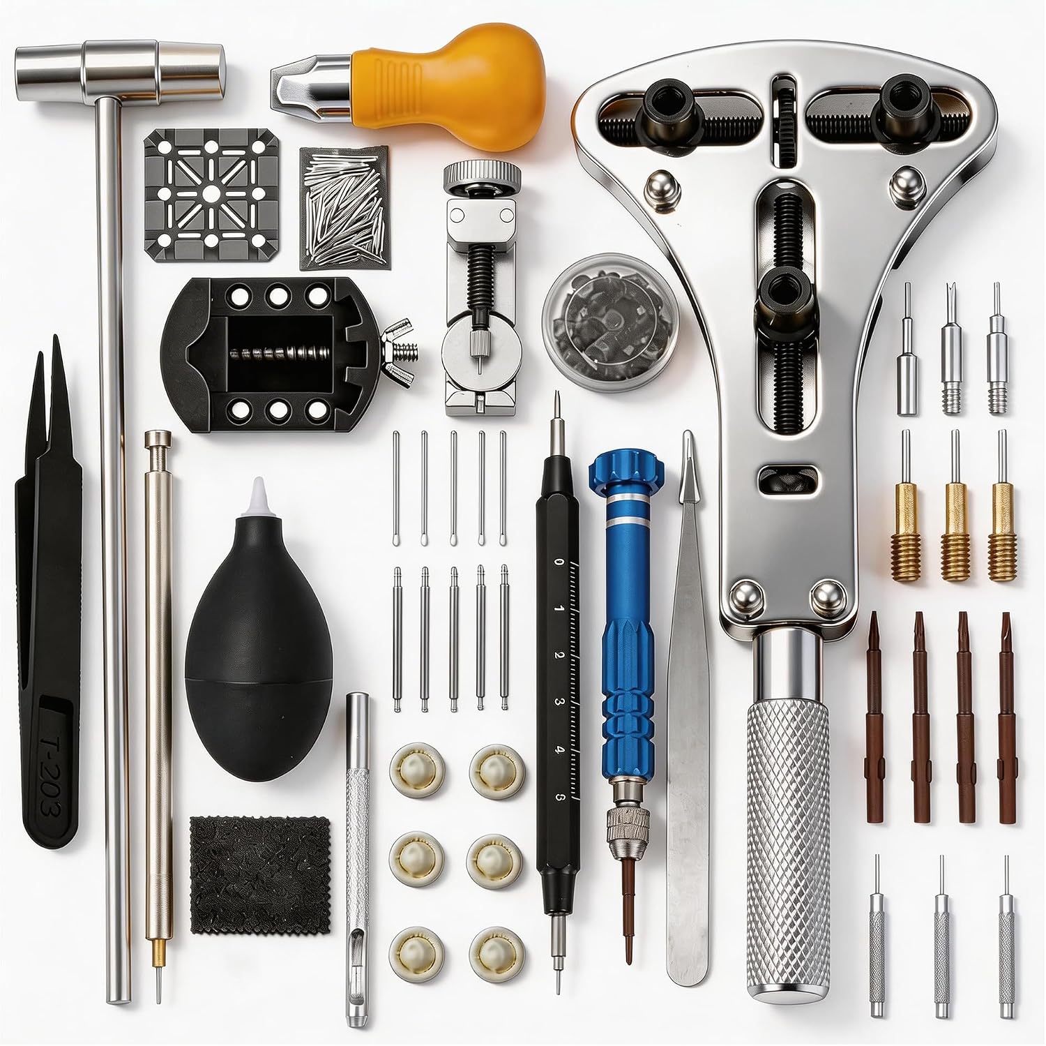 Professional Watch Repair Kit with Watch Battery Replacement Tools, Watch Link Removal Kit, Including Spring Bars