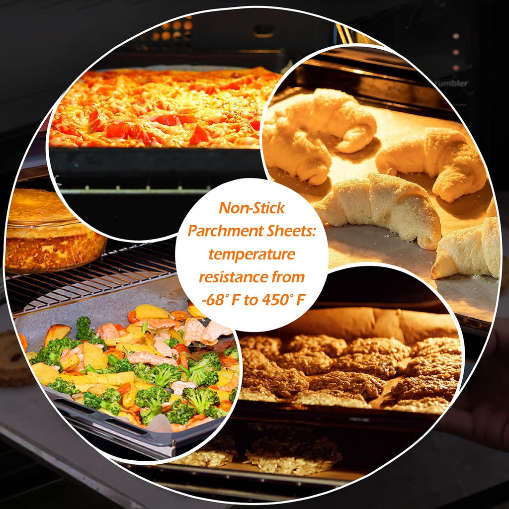 Baking Parchment Paper, 100Pcs 8x12 inch Kitchen Parchment Paper Baking Sheets, Non-Stick Precut Baking Parchment for