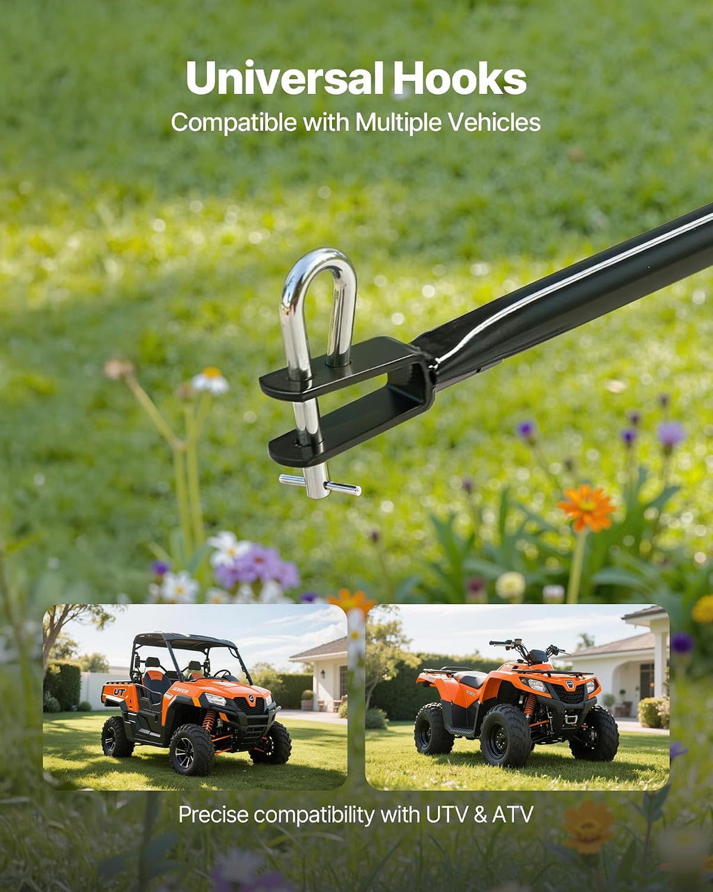 Tow Behind Broadcast Spreader, 130LBS Capacity, Tow/Push Garden Spreader with 13 in Tires, 30 Adjustable Setting &