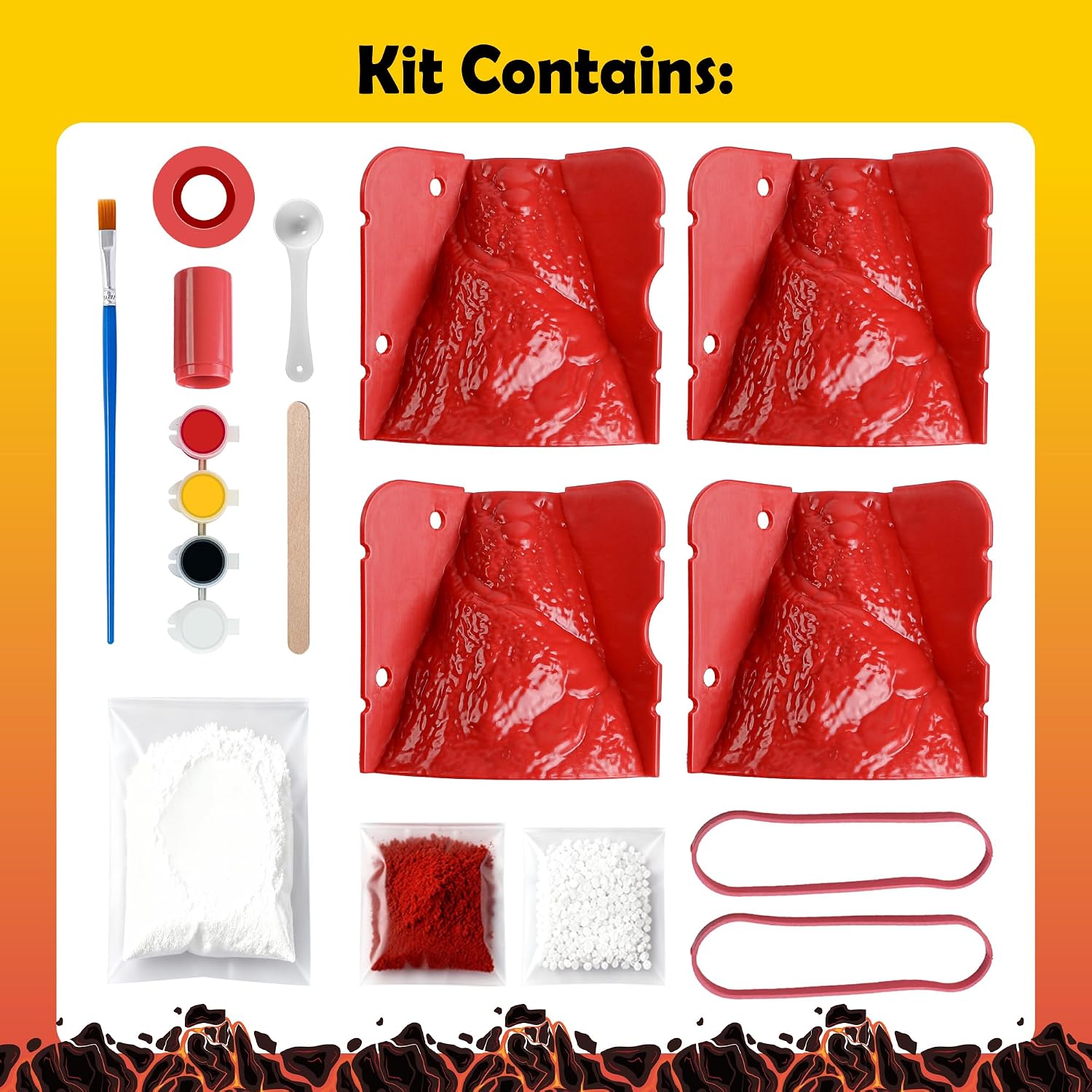 Volcano Science Kit, Kids Erupting STEM Experiment Set | Make a volcano erupt! Science experiment kit with non-toxic
