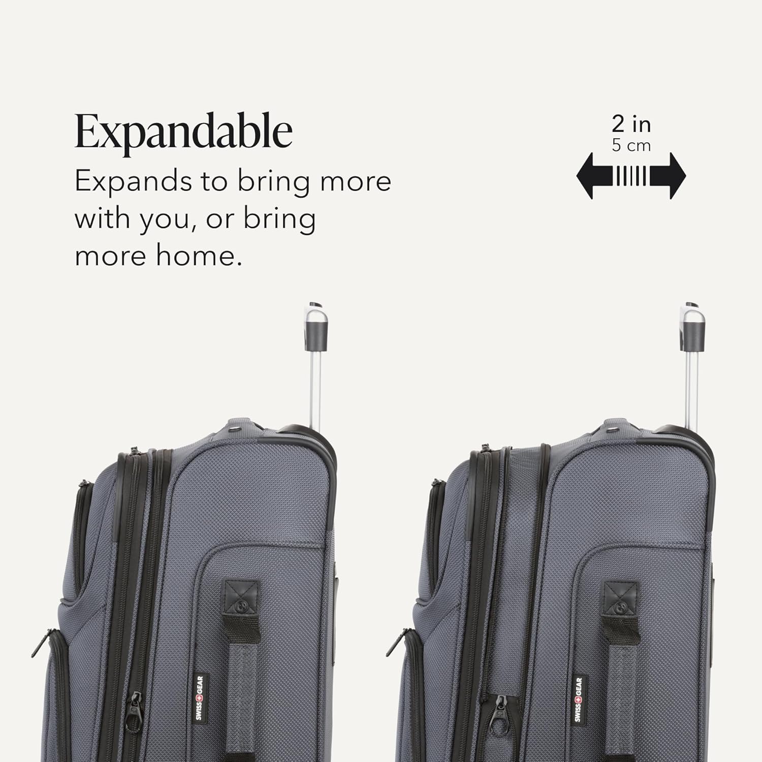 Sion Softside Expandable Spinner Luggage Durable Lightweight Travel Suitcase, Dark Grey, Carry-On