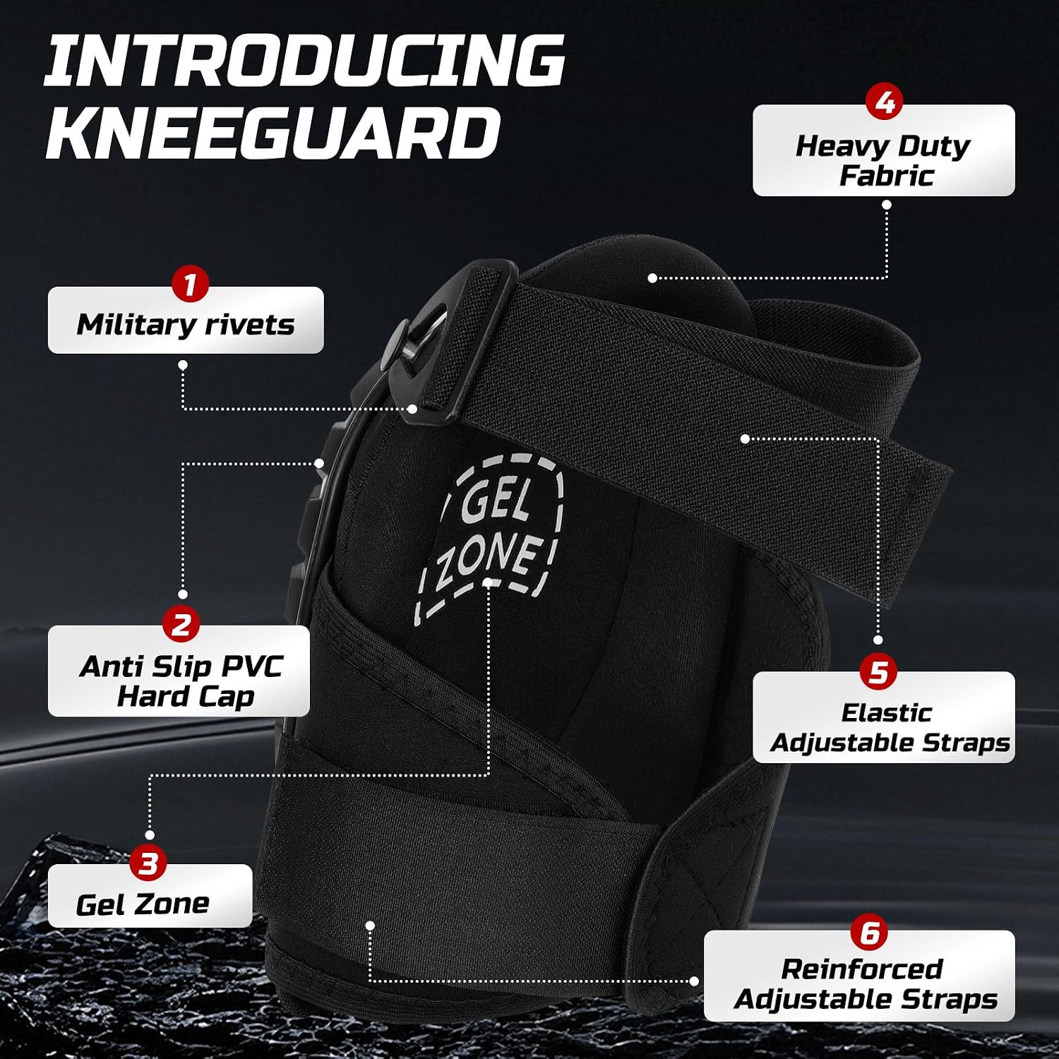 Gel Knee Pads for Work, Professional Knee Pads for Men Women with Soft Foam, Heavy Duty Cap, Adjustable Straps