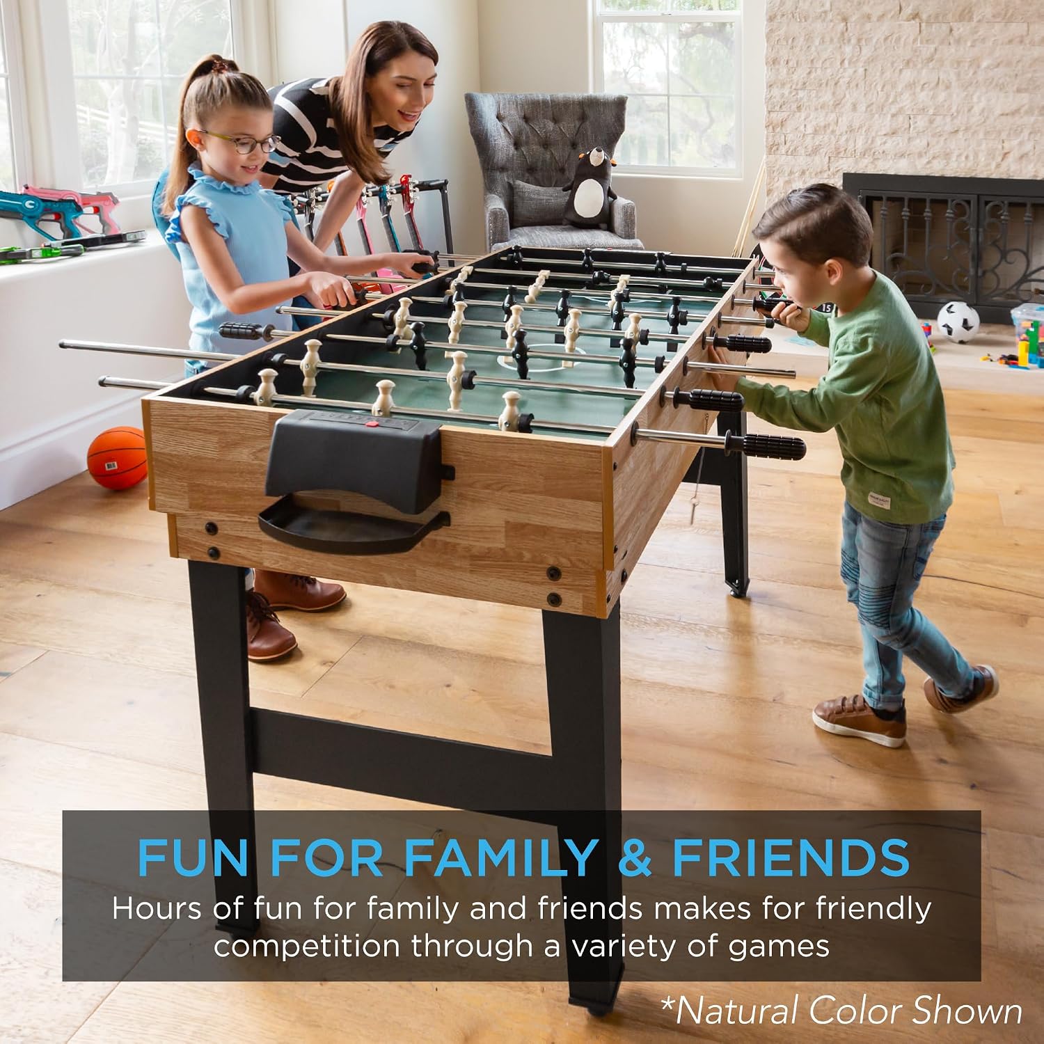 2x4ft Combo Game Table Set for Home, Game Room, Friends & Family w/Hockey, Foosball, Pool, Shuffleboard, Ping Pong