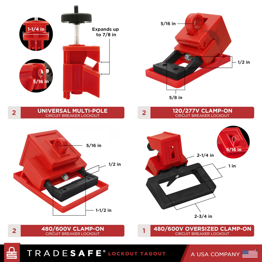 Breaker Lockout Tagout Kit, Electrical Loto Kit, 1 Key Per Lock