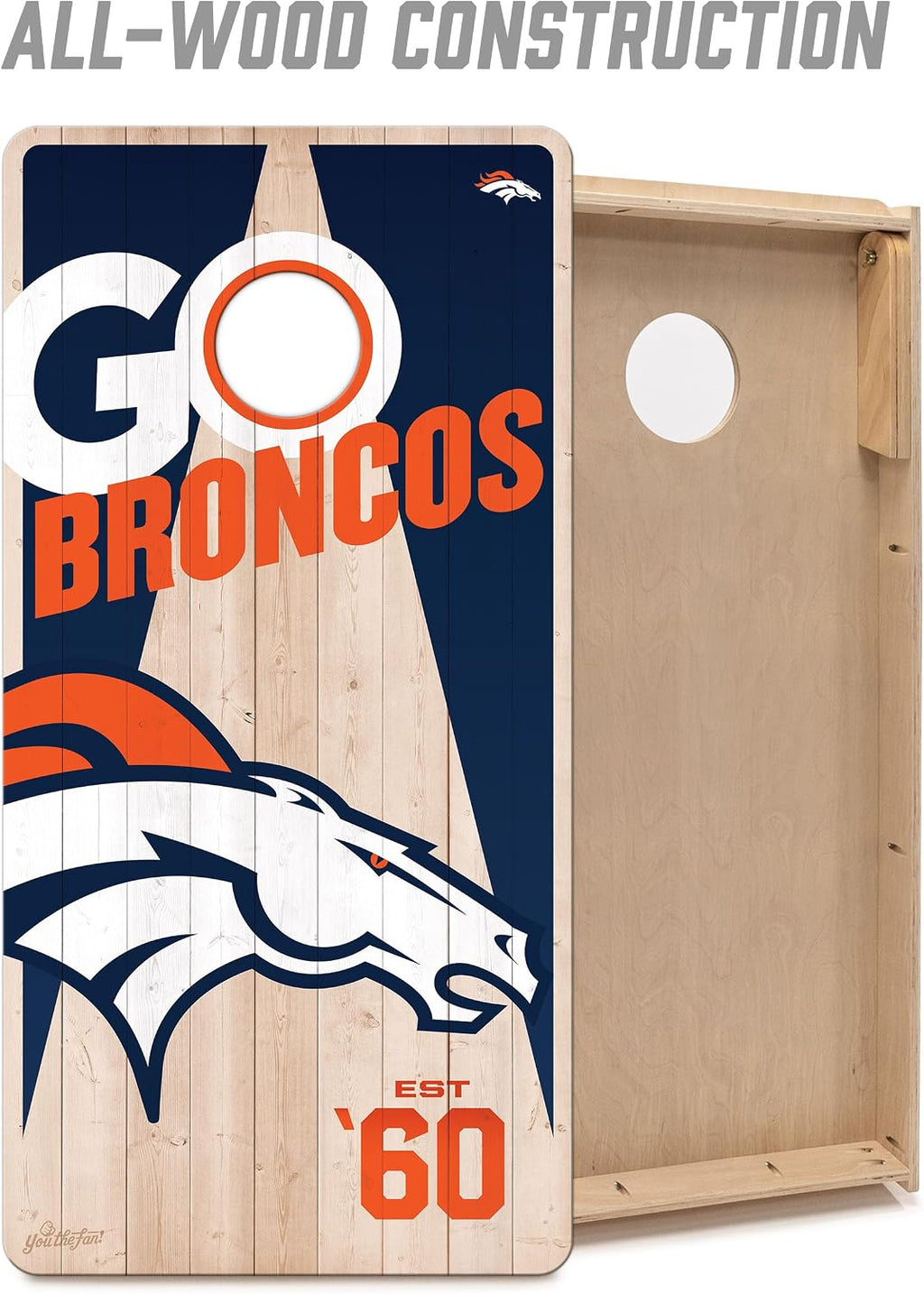 NFL 2’ x 4’ Professional Wood Cornhole Game with Logo Bags