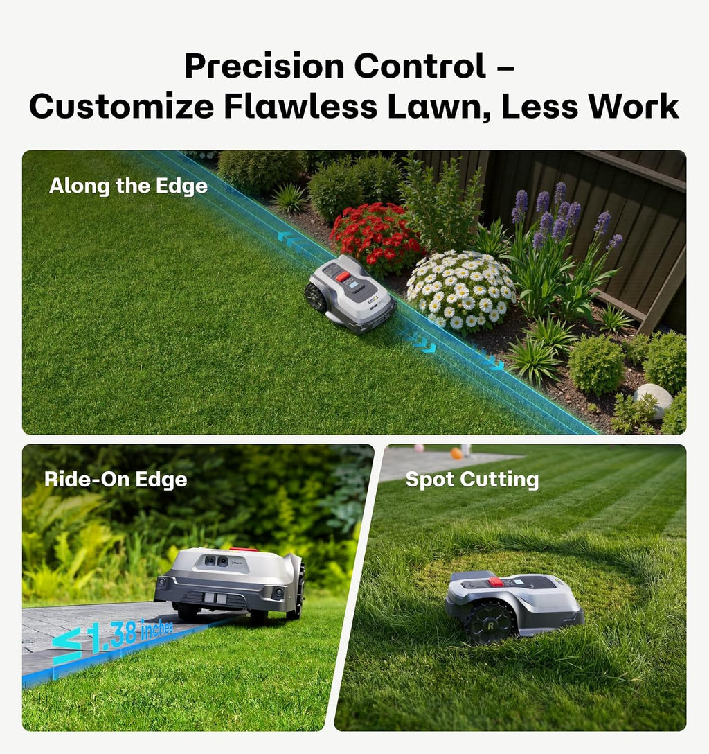 T1200Pro Robot Lawn Mower, RTK+Vision Wire-Free Automatic Robotic Mower for 0.37 Acre, AI Obstacle Avoidance