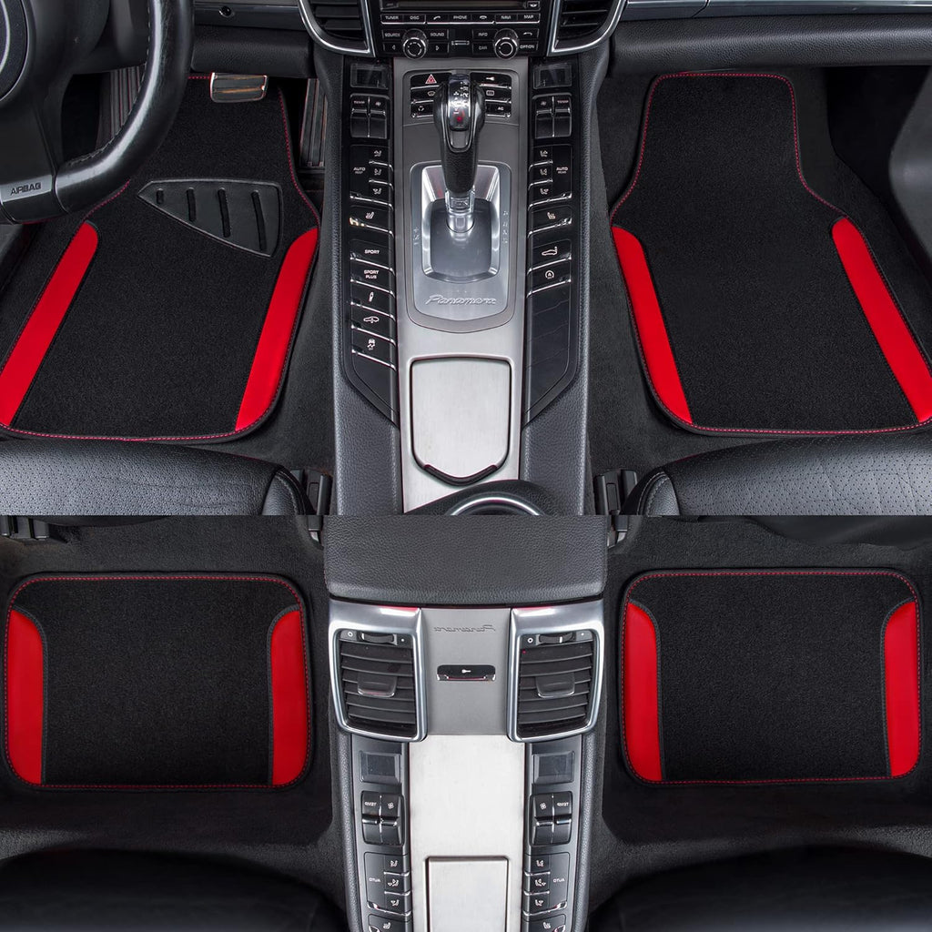 Rainbow Waterproof Universal Fit Faux Leather Car Carpet- Anti-Slip Nibbed Backing Floor Mats for SUV