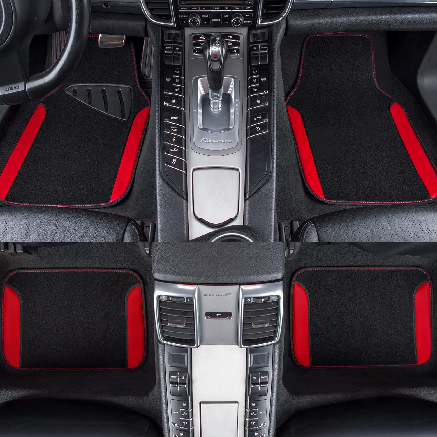 Rainbow Waterproof Universal Fit Faux Leather Car Carpet- Anti-Slip Nibbed Backing Floor Mats for SUV