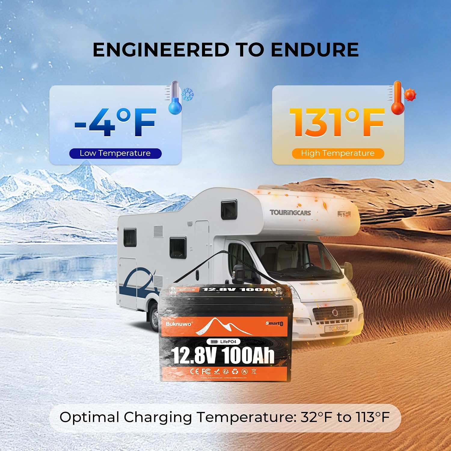 12V 100Ah LiFePO4 Lithium Battery with Bluetooth,15000+ Cycles Lithium Battery for Trolling Motor, Off-Grid,Boat,RV