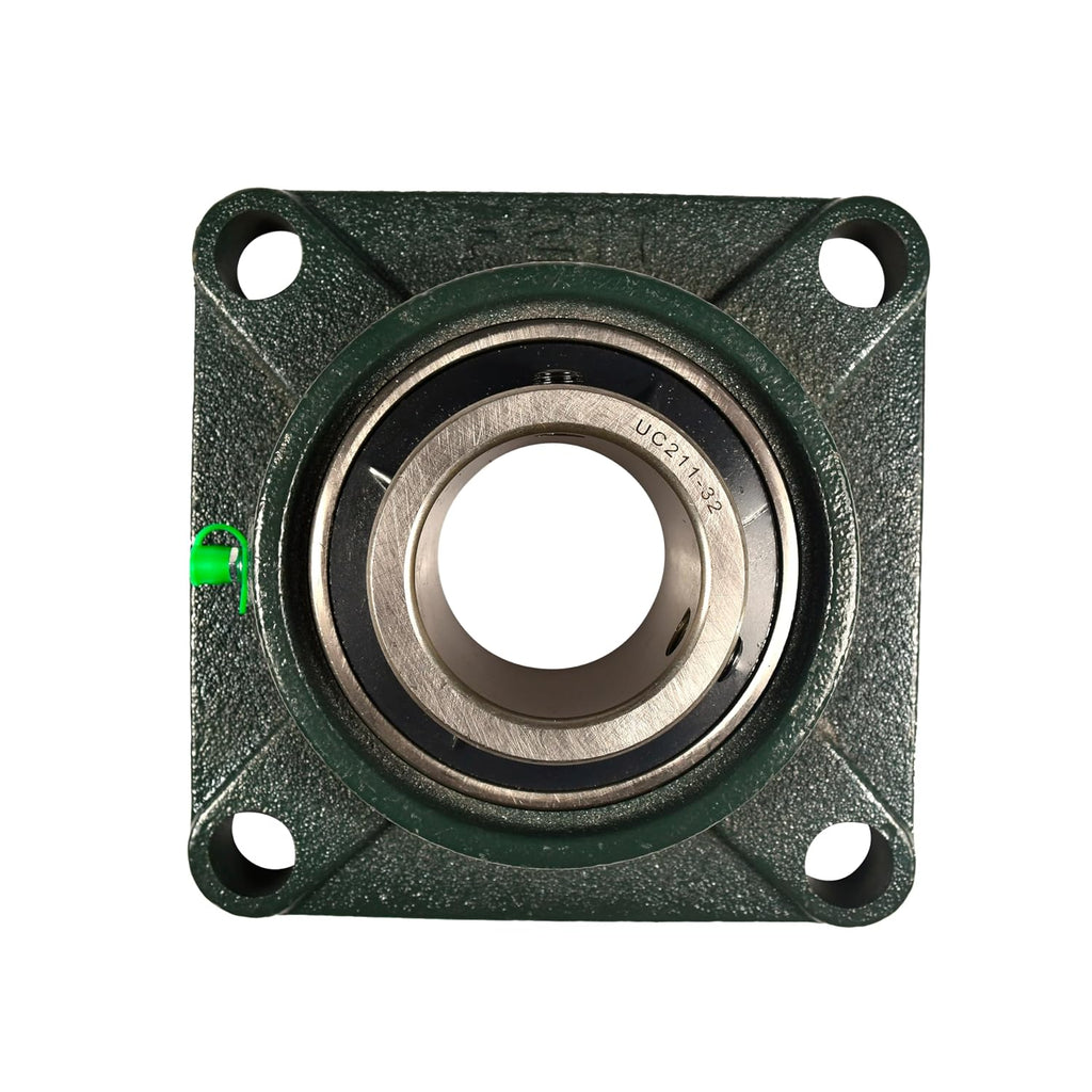 HQRP UCF211-32 Pillow Block Bearing 2-inch Bore, 4-Bolt Flange Mounted, Solid Base, Self-Alignment, Square