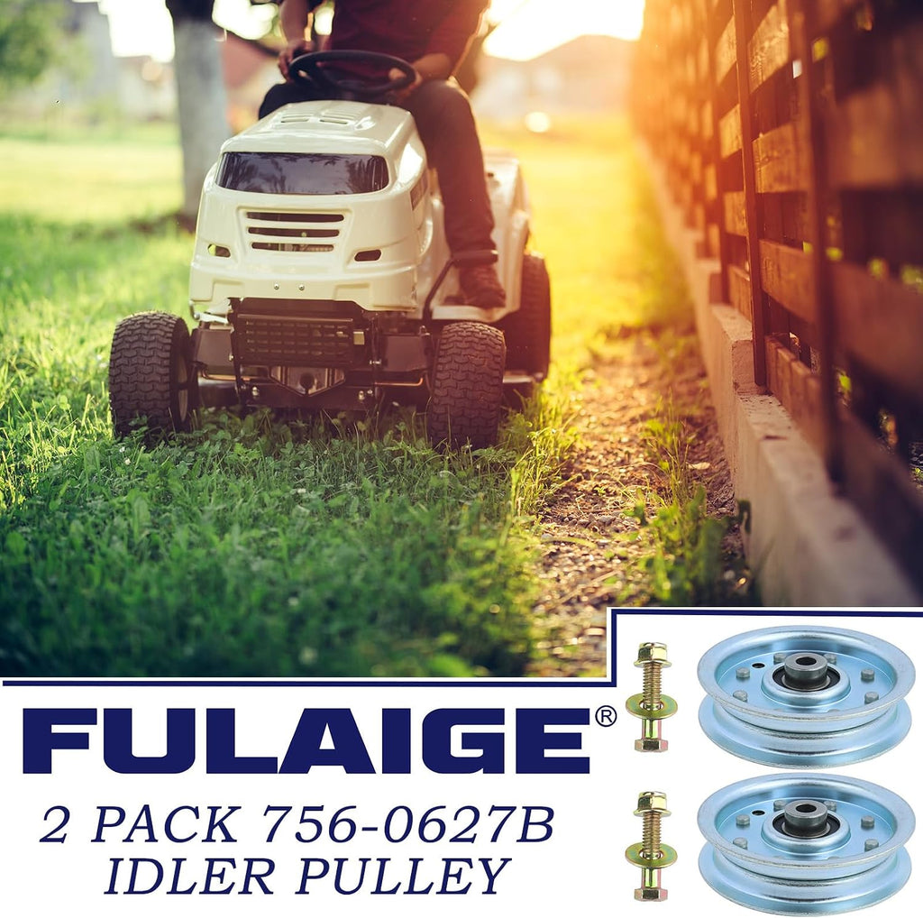 2Pcs 756-0627D Idler Pulley for Cub Cadet LT1045 LT1046 LT1018 Deck