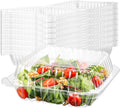 50 Clear Plastic Containers, 8" X 8" X 3" Hinged Lid Togo Clamshell Food Containers for Food, Strawberry Boxes
