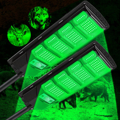 Hog Lights for Night Hunting, 15000LM Solar Green Light With Remote(2 Pack)