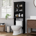 Over The Toilet Storage Cabinet, Bathroom Shelf Organizer with Anti-Tip Device Small Freestanding Space Saver with