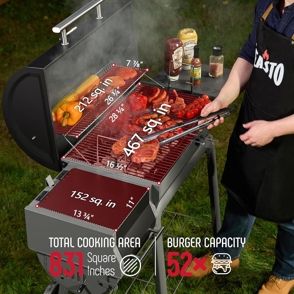 Heavy-Duty 30-Inch Charcoal Grill with Offset Smoker Grill