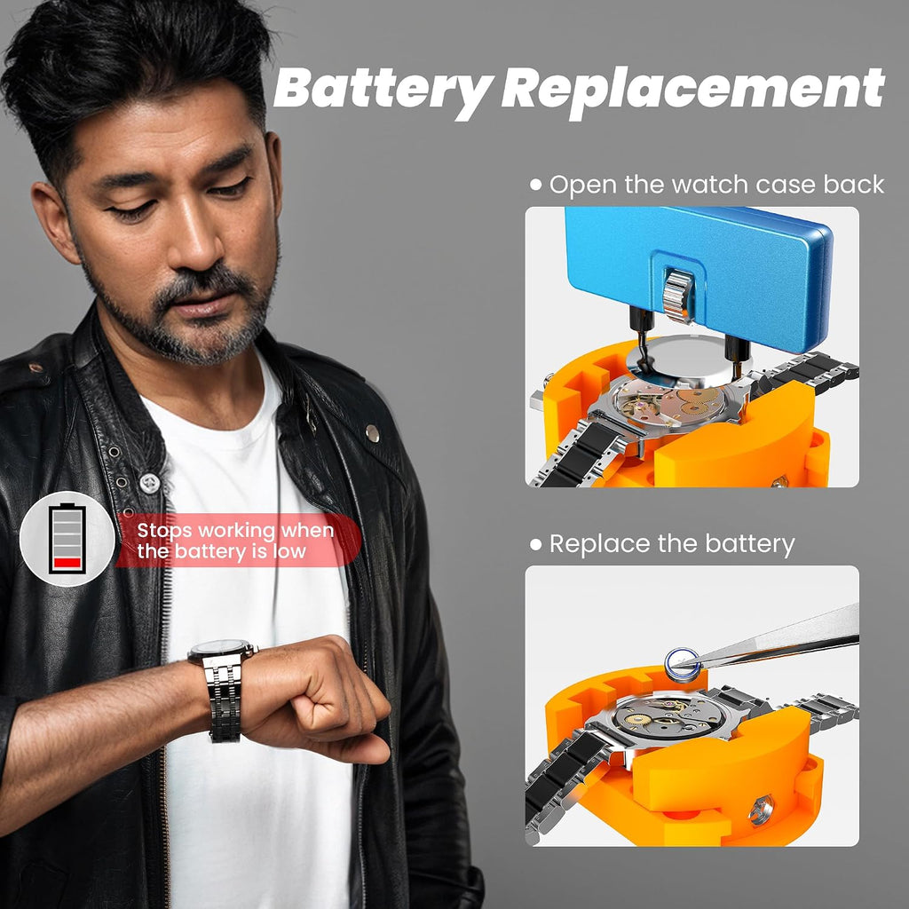 Watch Battery Replacement Kit, Watch Repair Screwdriver, Watch Band Replacement tool, Watch Wrench Back Remover
