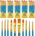 Acrylic Paint Brushes Set, 50Pcs Round Pointed Tip Artist Paintbrushes for Acrylic Painting Oil Watercolor Canvas
