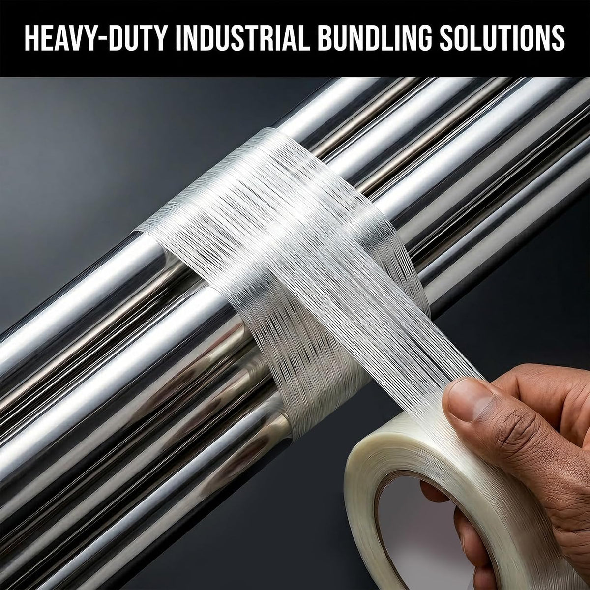 Strapping Tape 2 Inch x 35 Yards 1 Rolls, Heavy Duty Tape for Cargo, Clear Packing Tape Reinforced with Mono