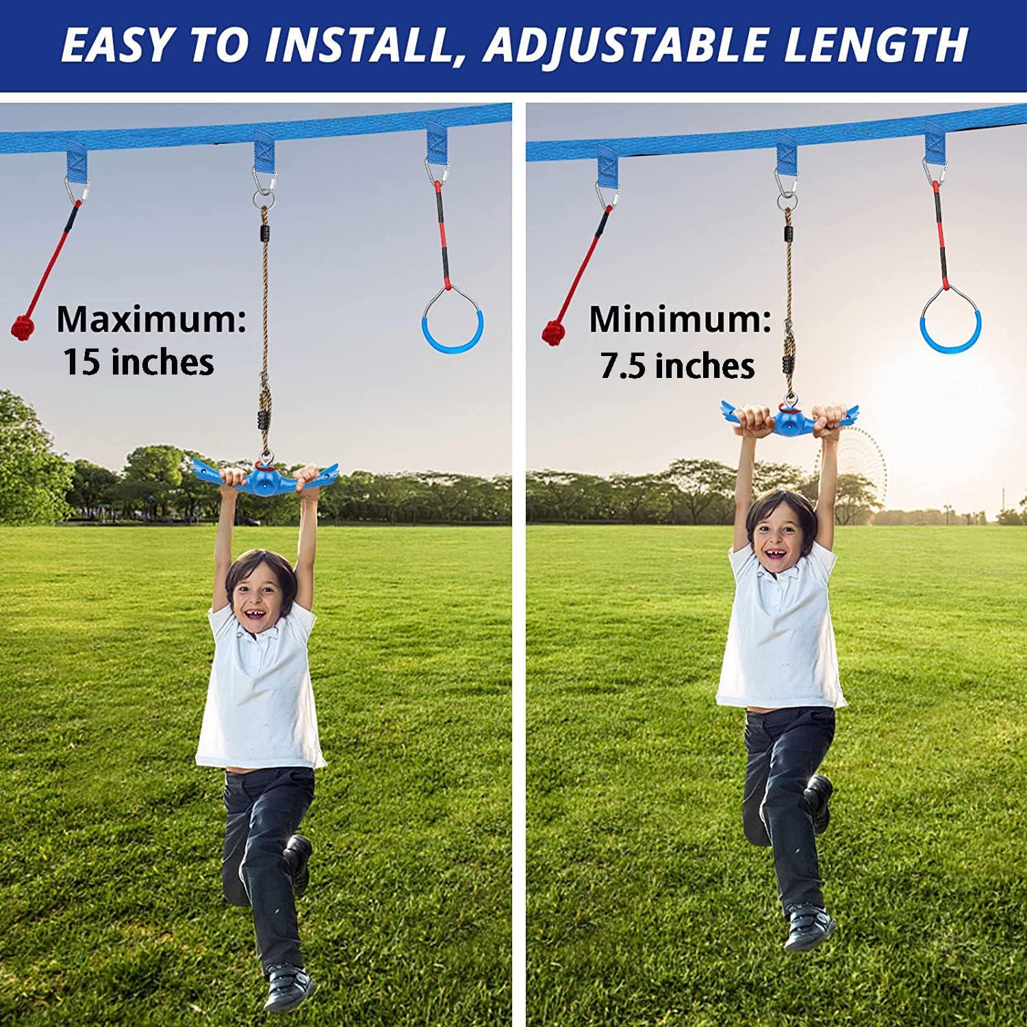 Ninja-Twister Swing Spins Set: Slackline Attachments - 360° Handle Twist-Spin Flips Toy Activate Ninja Powers Warrior