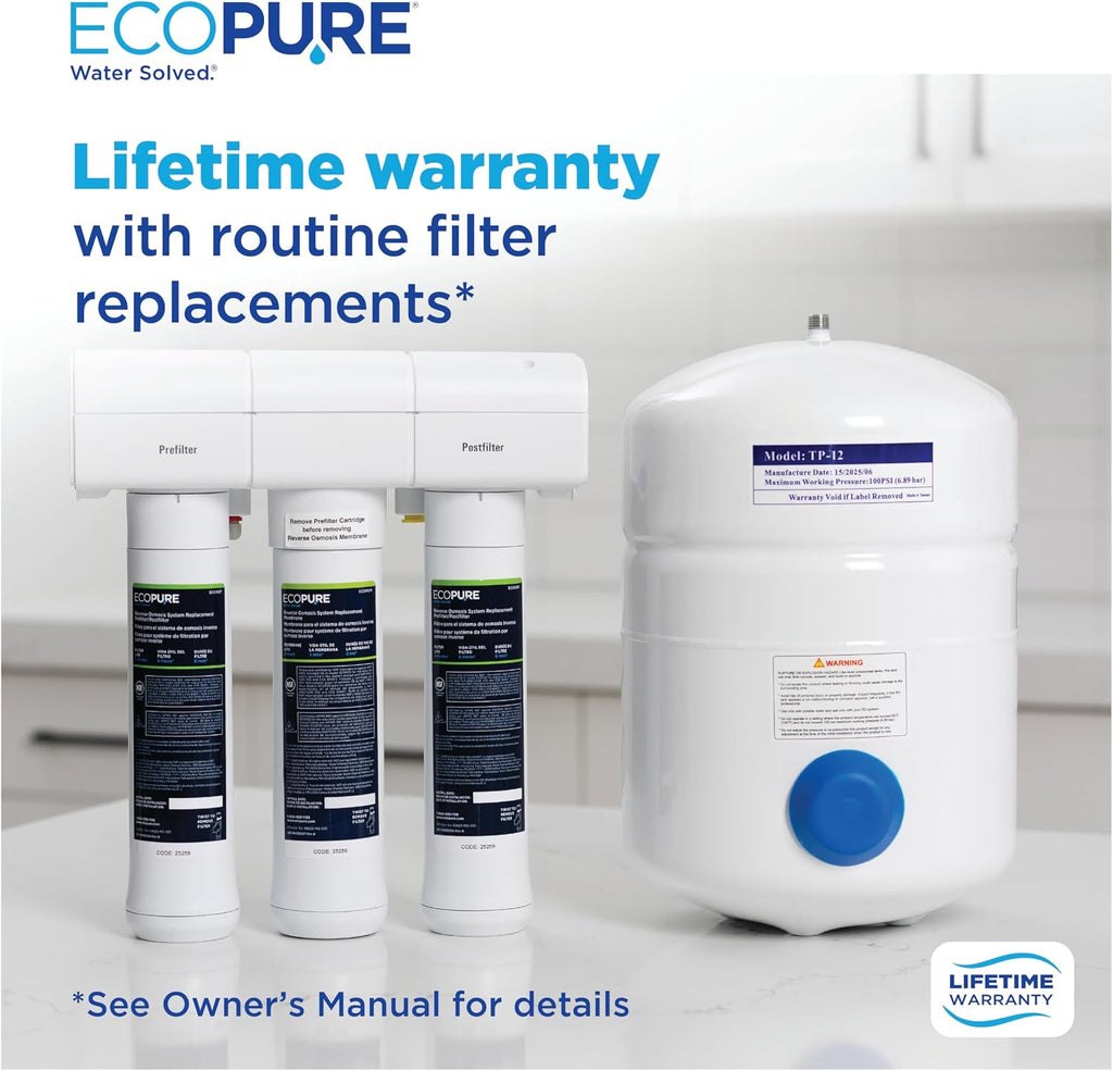 ECOP30 Premium Reverse Osmosis System – Under Sink Drinking Water Filter System – NSF-Certified – Reduces Lead
