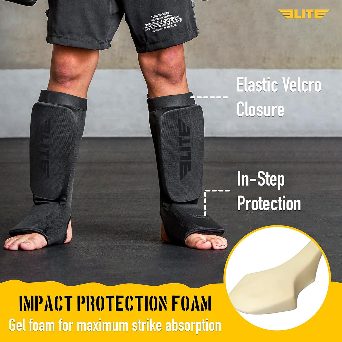 MMA Shin Pads for Muay Thai and Kickboxing, Protective Shin Guards with Instep Guard for Sparring and Training