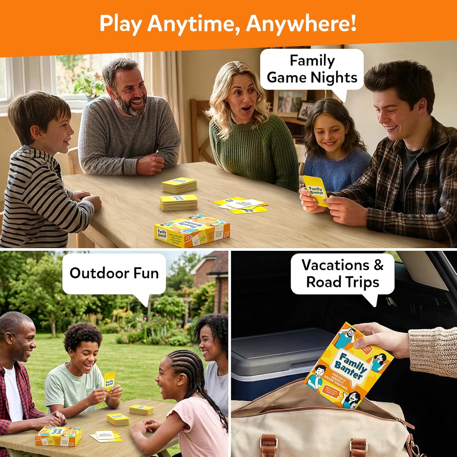 Family Banter Card Game, Fun and Hilarious for Family Game Night, Interactive Conversation with 148 Question Cards