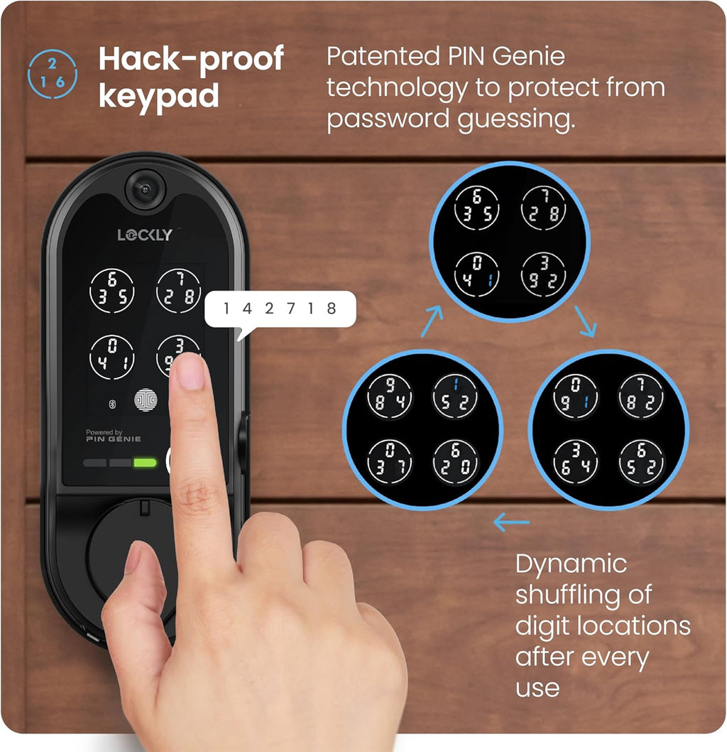 Vision Smart Lock with HD Video Doorbell, Fingerprint Door Lock for Front Door, Touchscreen Keypad, App Control, Auto