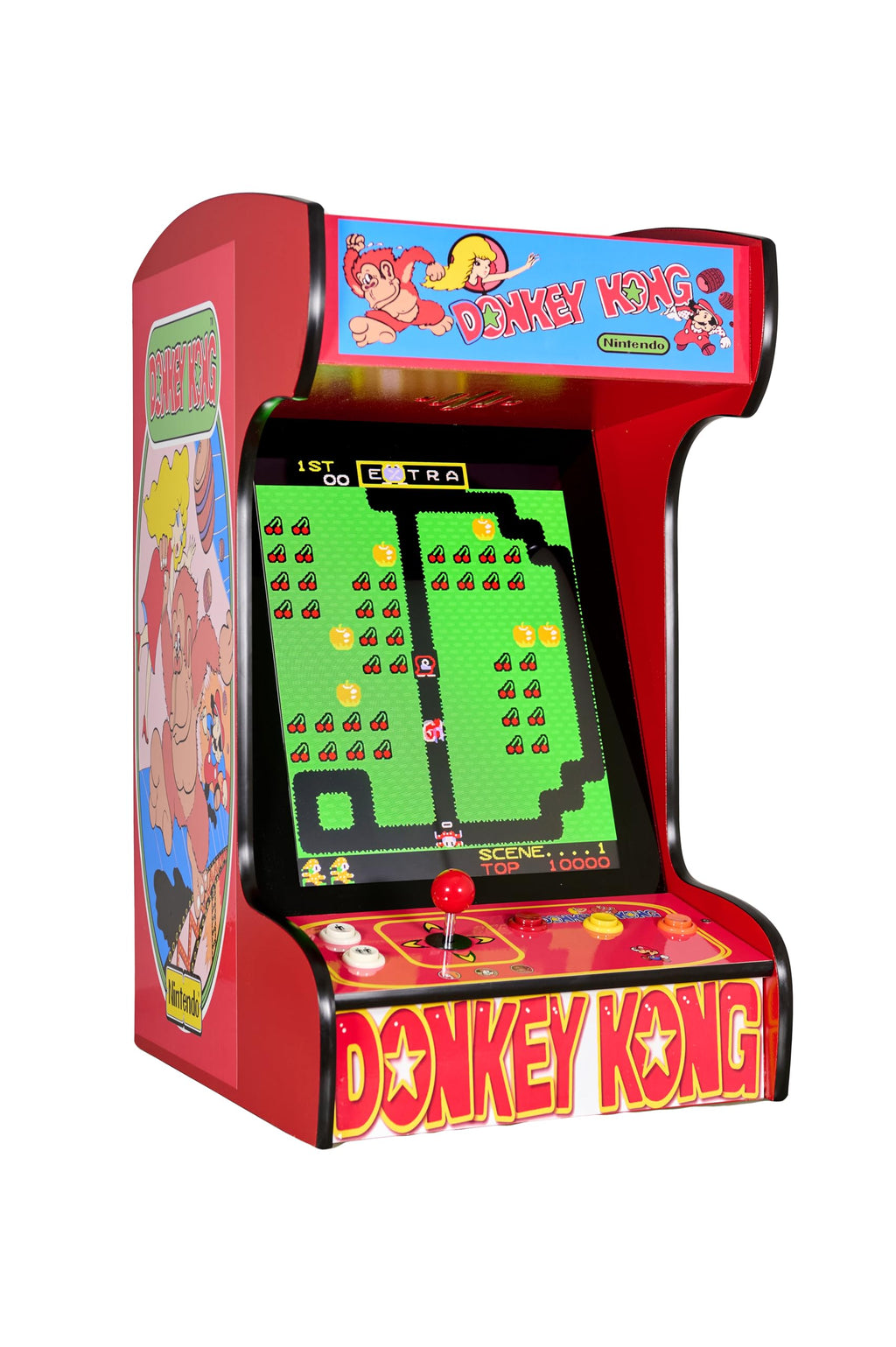 Classic Home Arcade Machine - 60 Retro Games - Tabletop and Bartop - Full Size LCD Screen, Buttons and Joystick (Red)