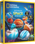 National Geographic Space Gemstone Dig Kit with 16 Real Specimens | 8 Planet-Shaped Dig Bricks, 16 Rocks and