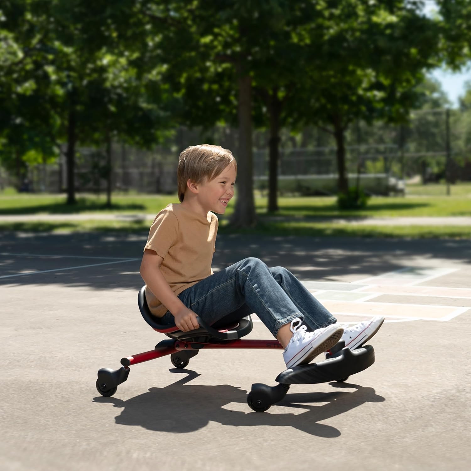 Stingray Pro, for Ages 3-8, Hands Free, Foot Powered Ride On with 360-degree Caster Wheels, Adjustable Seat with