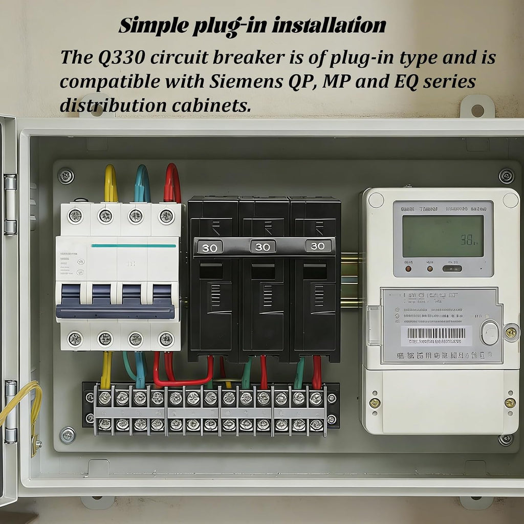Q330 Circuit Breaker 3 Pole 30-Amp, Compatible with Siemens 240V QP Panel.
