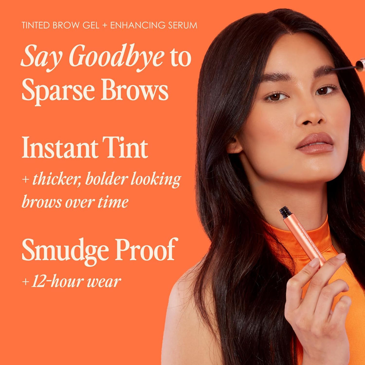GrandeBROW 2-in-1 Tinted Brow Gel + Brow Enhancing Serum for Thicker & Darker-Looking Eyebrows, Shape & Fill Brows