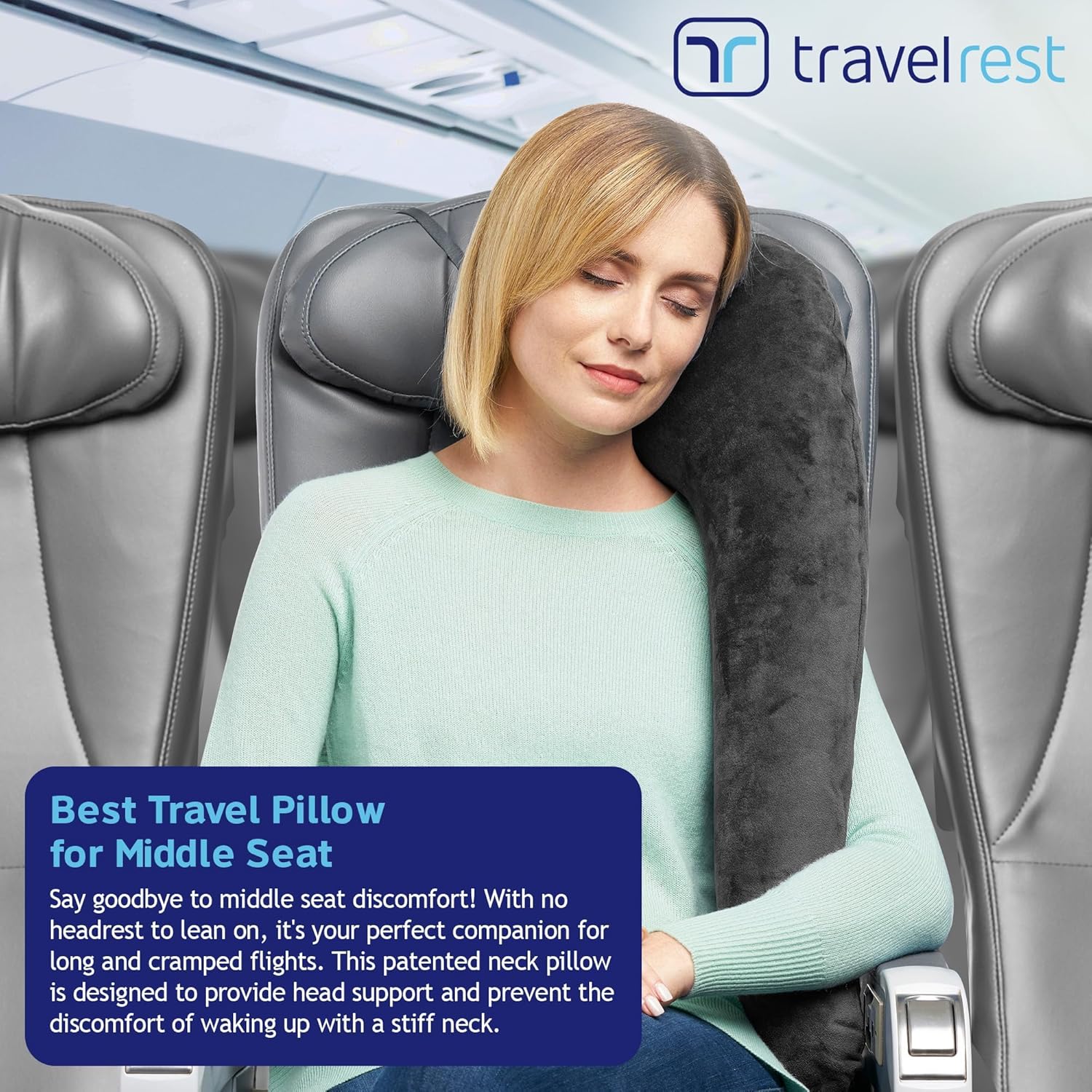 All-in-One Travel Neck Support & Body Pillow - Airplane Pillow for Long Flight Comfort, Travel Essentials, Sleeping