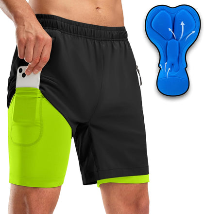 Men's Mountain Bike Shorts 3D Padded Loose-fit Riding Biking Cycling Bicycle Biker Shorts for Men Zipper Pockets