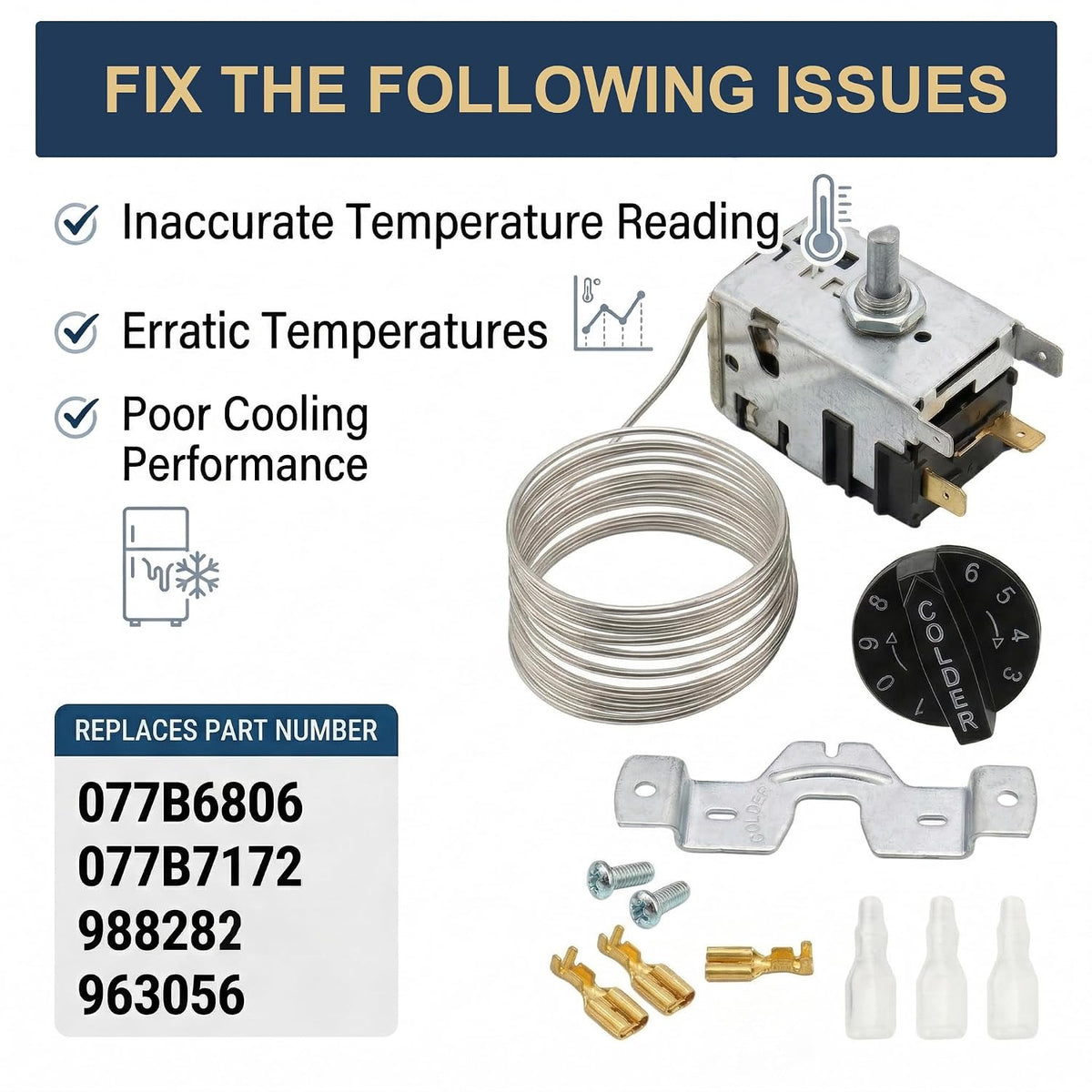 800366 Refrigerator Temperature Control Kit Compatible with True Cooler