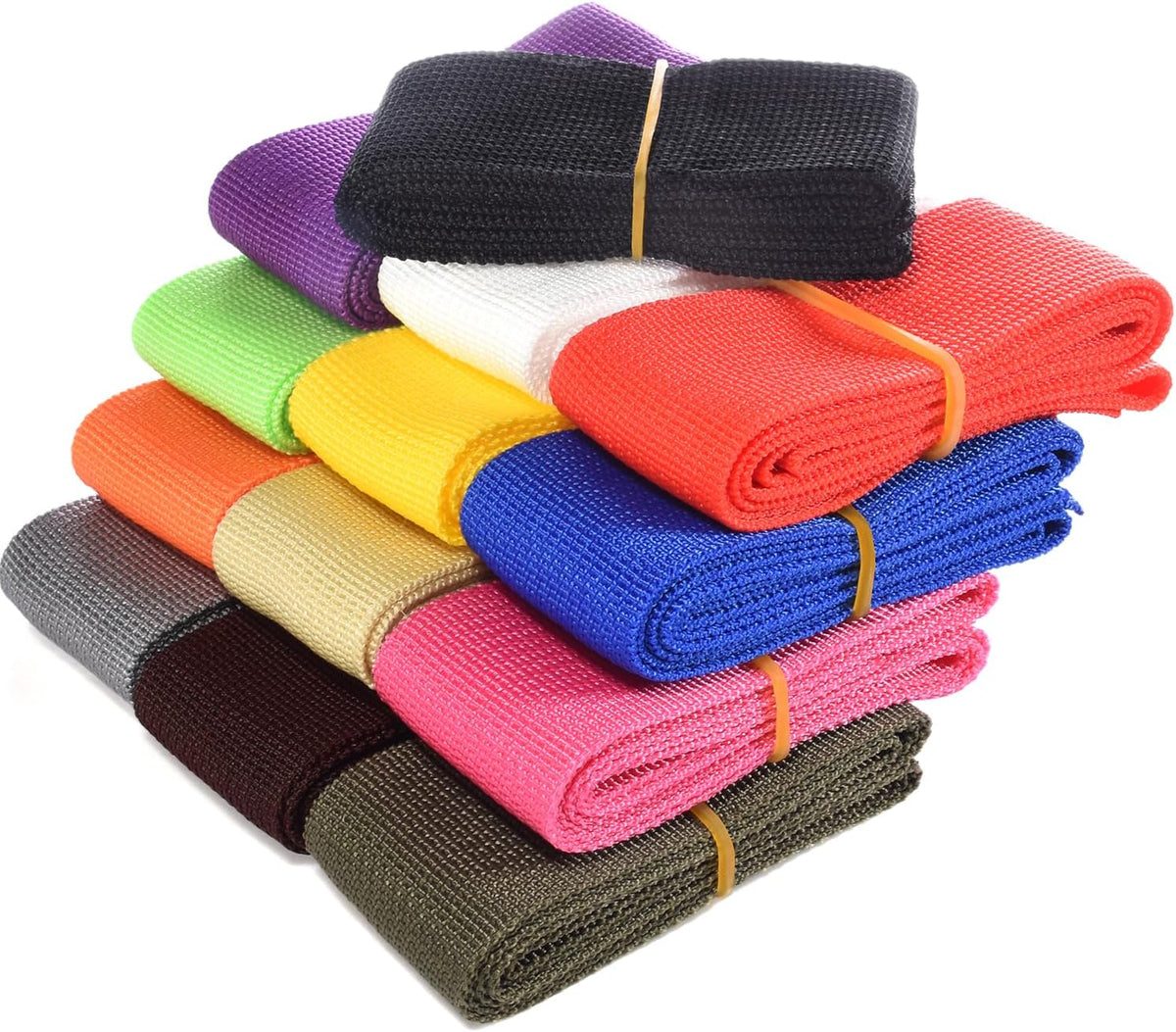 13 Rolls Webbing Strap 2 Inch Polyester Webbing 13 Colors &13 Yards 2" Webbing Strapping for Bags/Lawn Chair DIY