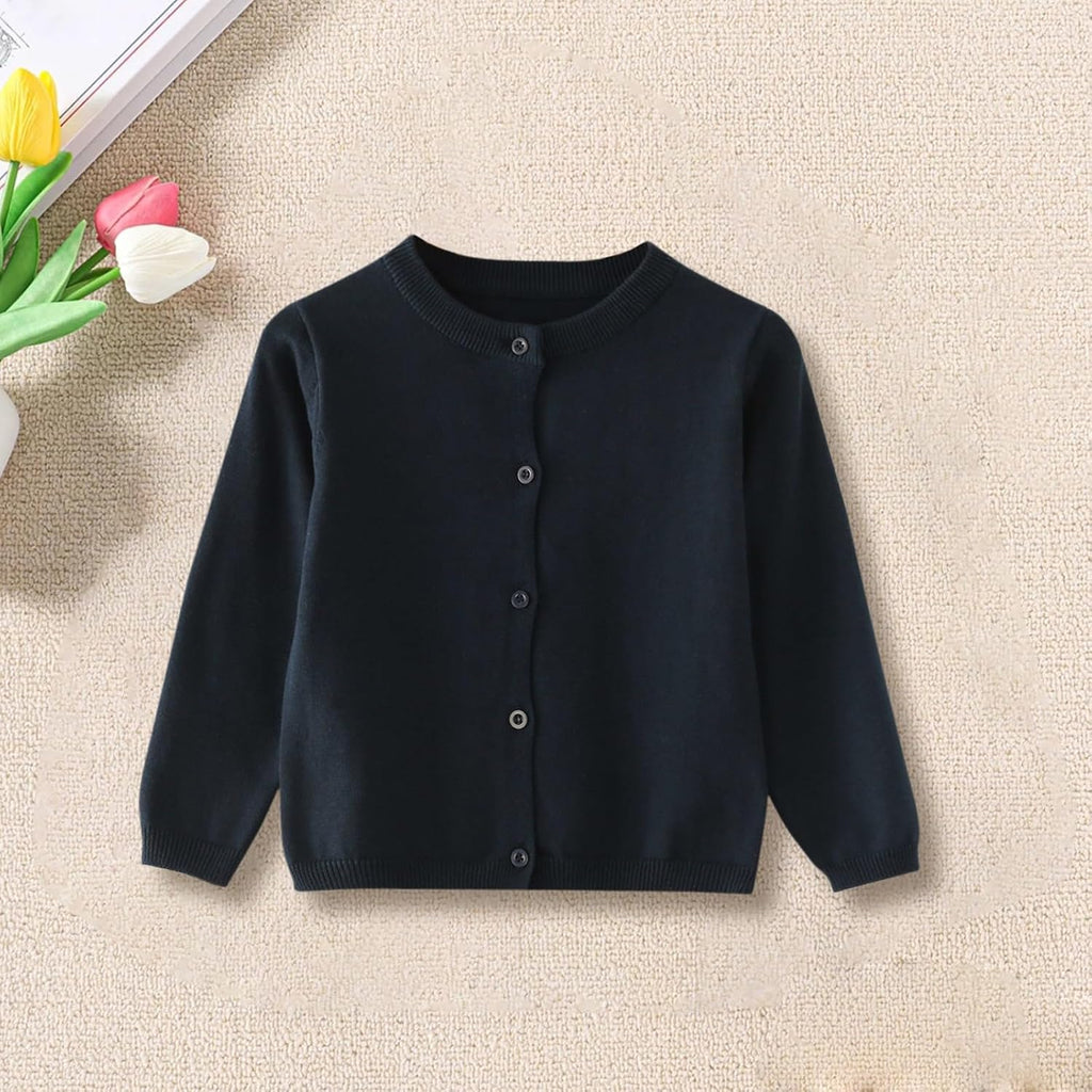 Girls Cardigan Sweater 2026 Fall Kids School Uniforms Cotton Button Down Toddler Sweaters Tops Winter Warm Jacket