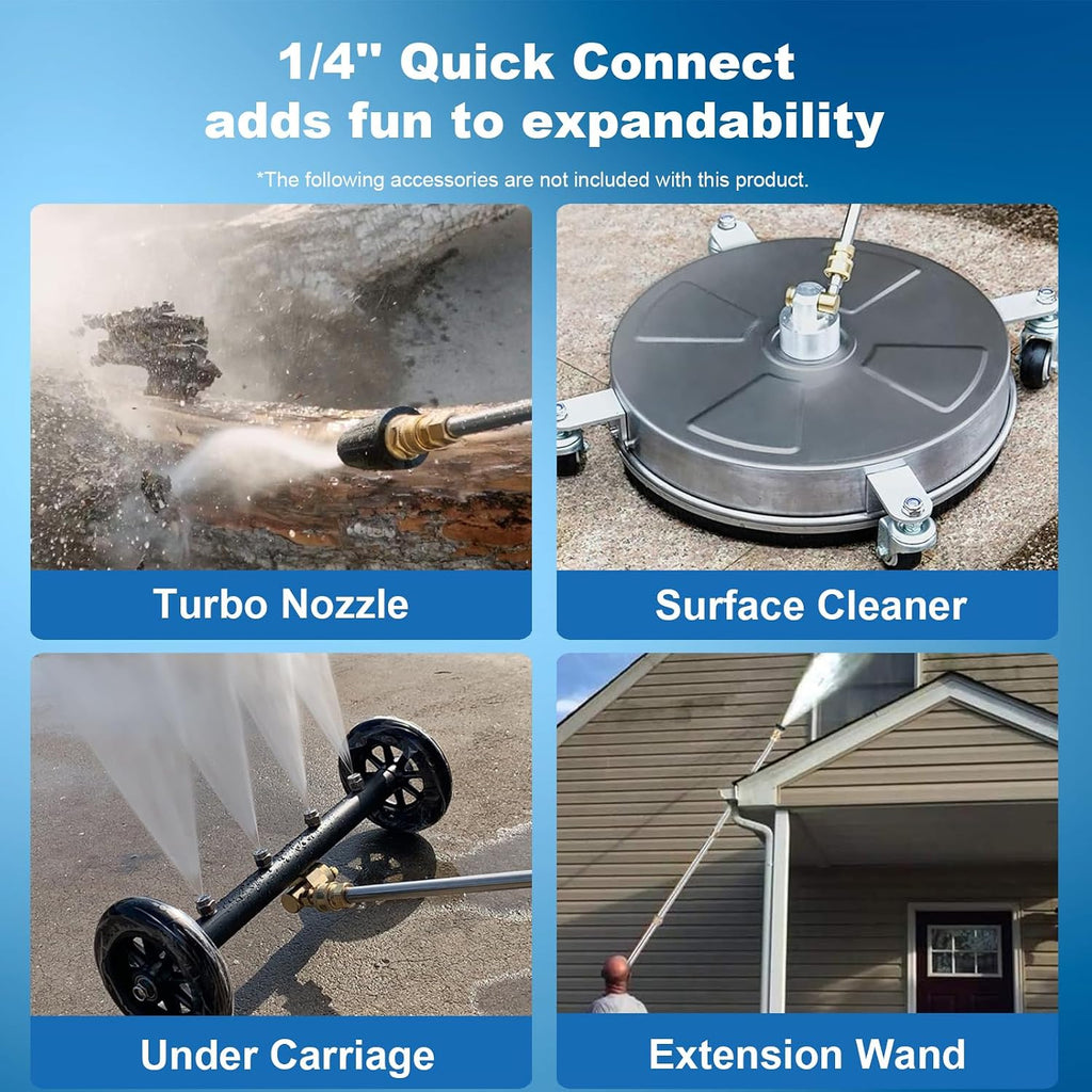 Heavy Duty 5000PSI 4.0GPM Electric Pressure Washer with 33FT Hose, 4 QC Nozzles for Cars/Fences/Patios/Home Cleaning
