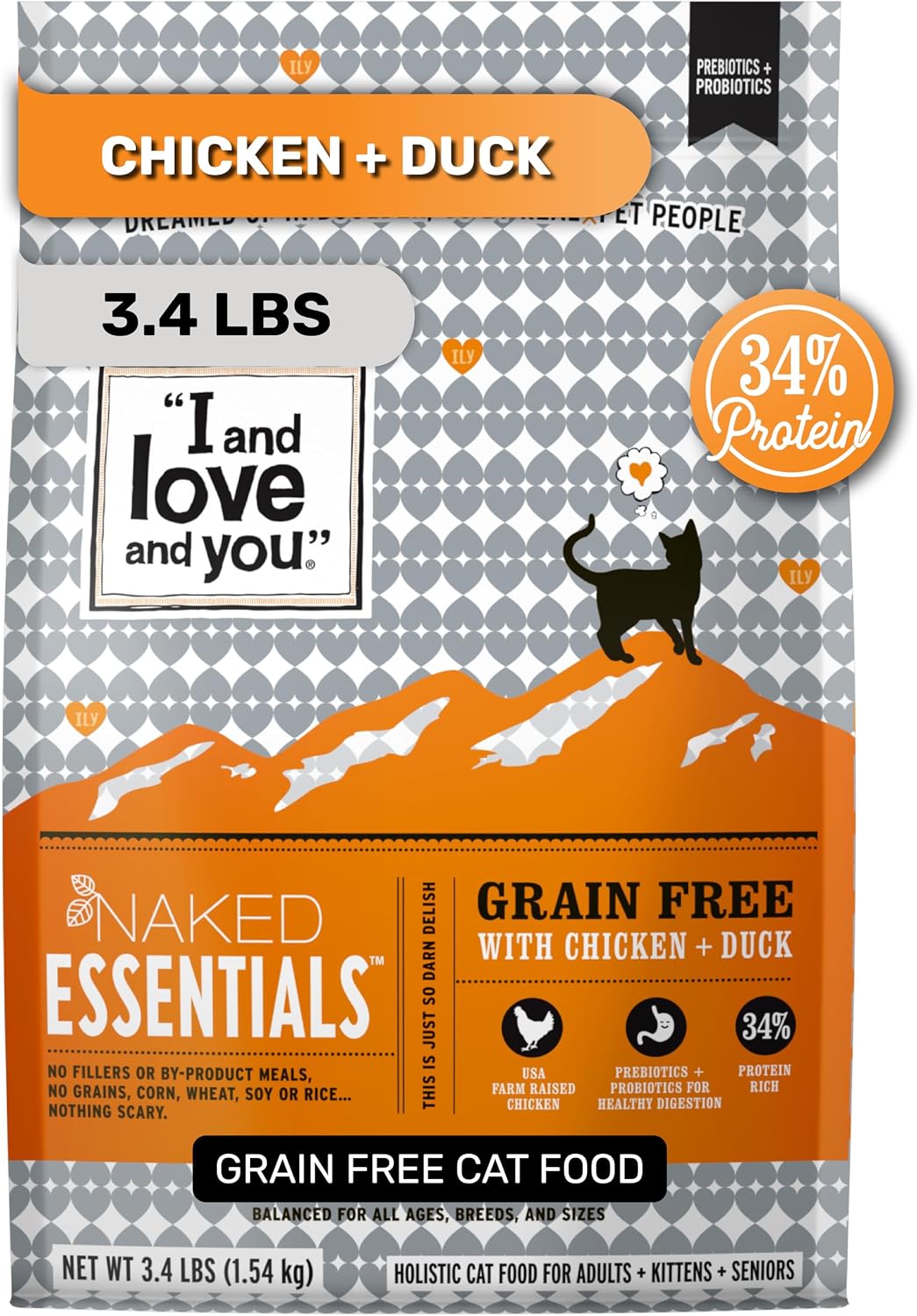 Naked Essentials Dry Cat Food, Chicken & Duck | 3.4lb