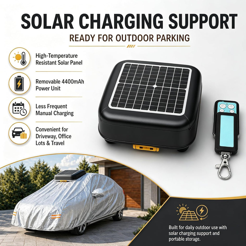 Automatic Retractable Car Cover with Remote, Car Cover Waterproof All Weather, Roof-Mounted Solar Charging Cover for