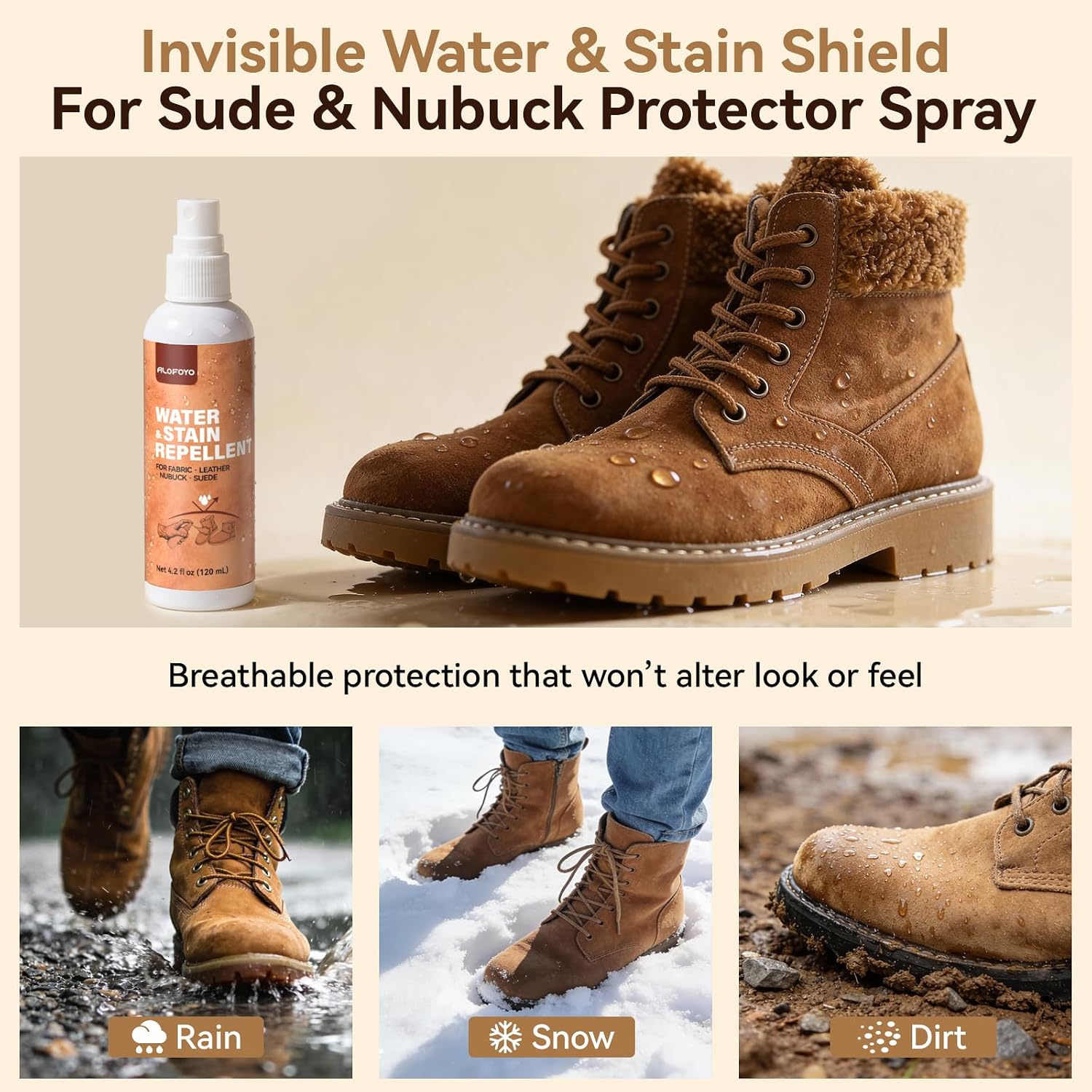 Suede and Nubuck Shoe Cleaner Kit, 5-in-1 Cleaning and Protector Spray with Suede Brush & Eraser, Cloth, Safely