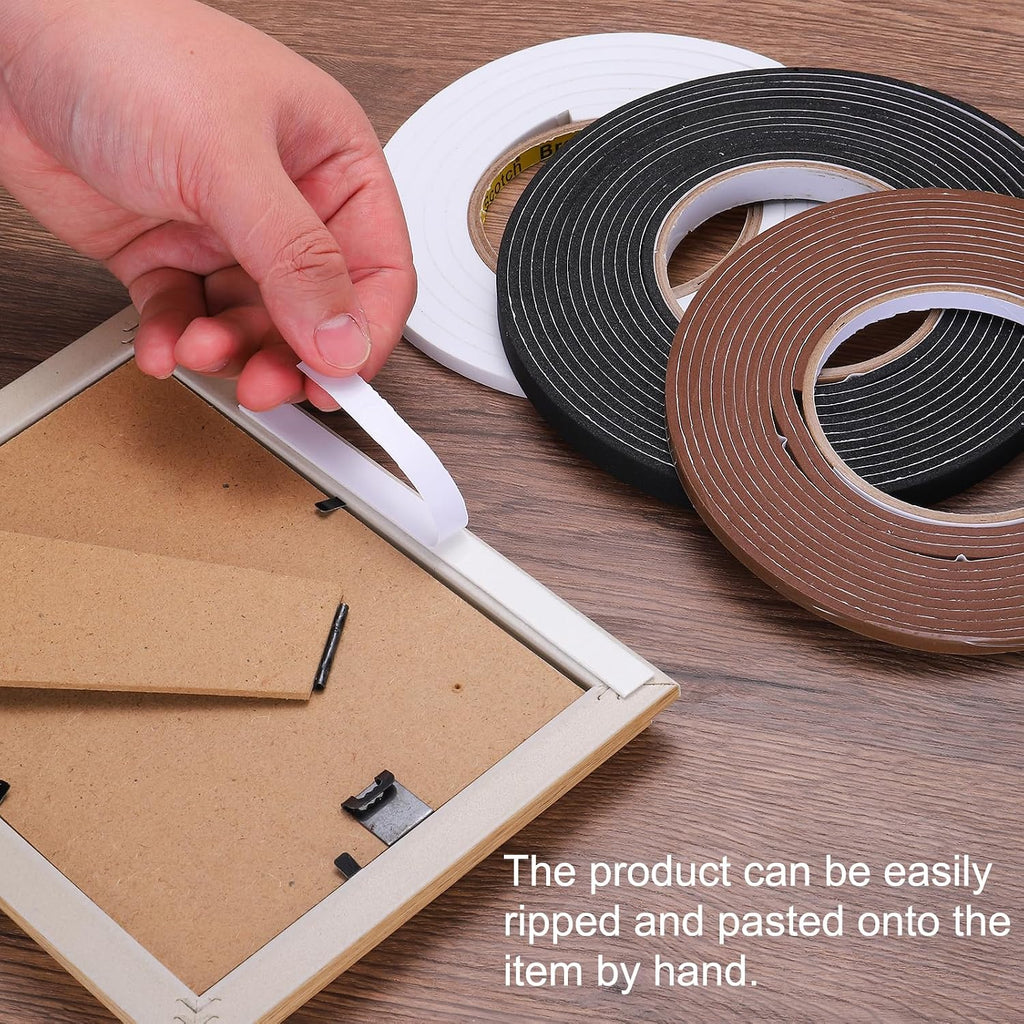 2pcs Rolls Single Sided Foam Tape Removeable EVA Sponge Mounting Tape Strong Adhesive Tape Strips(White, 13ft x 1/2"