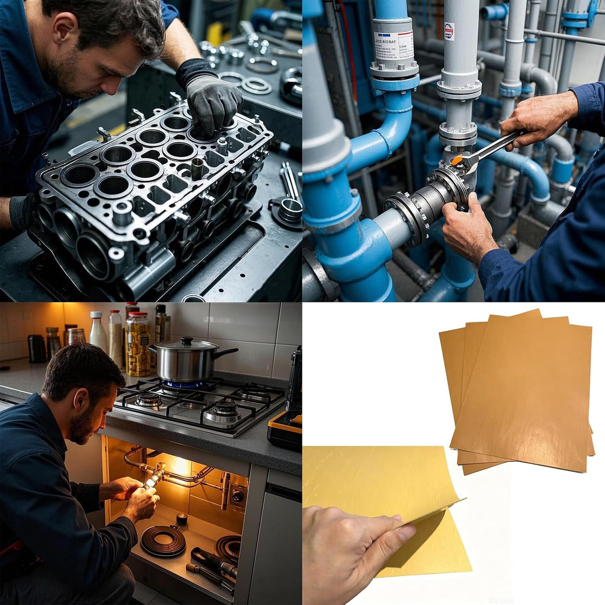 Non-Asbestos Gasket Making Material, 3PCS Rubber Sheet