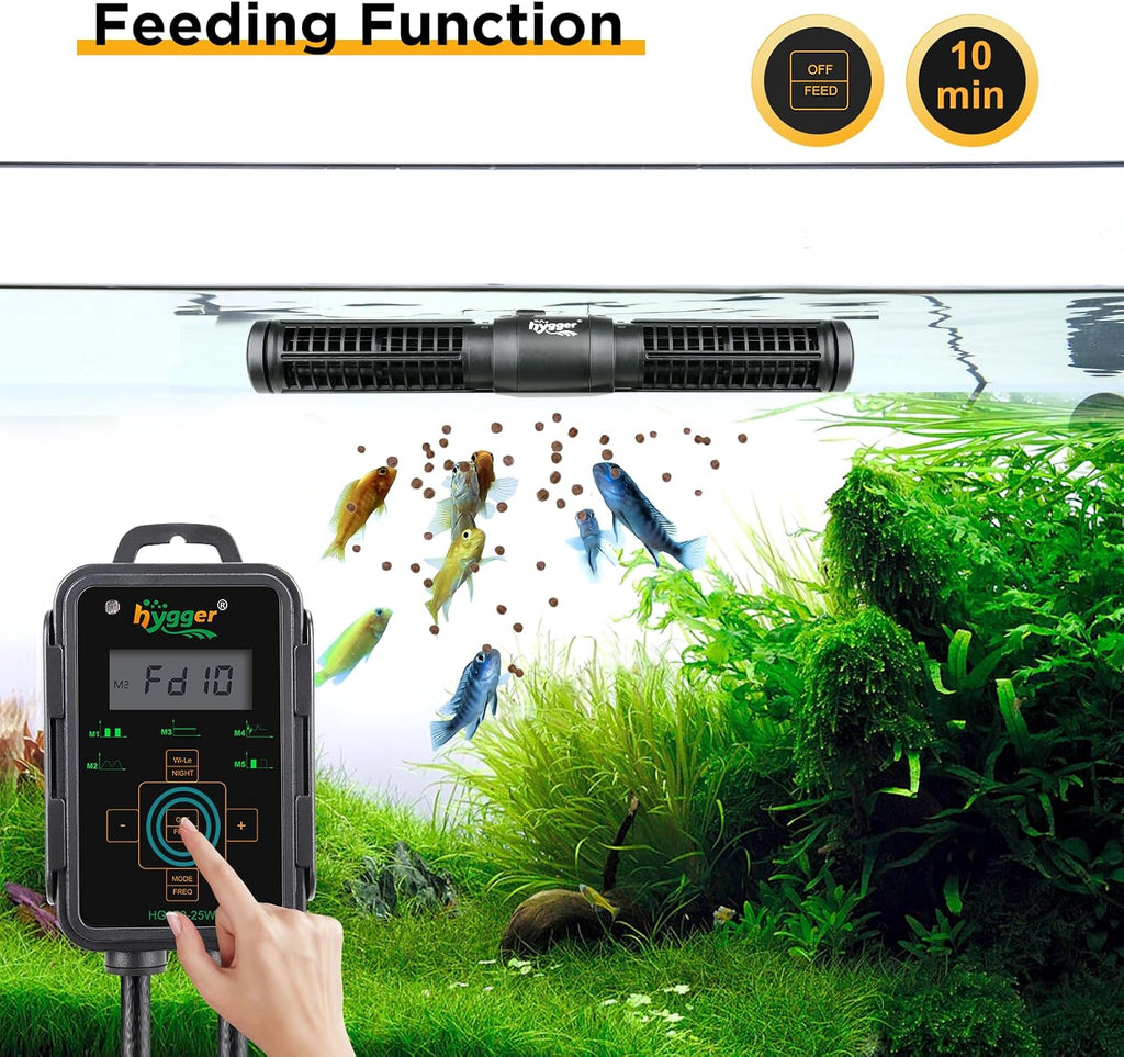Aquarium Wave Maker, 18W Adjustable Cross Flow Pump with LED Display Controller, Magnetic DC 24V Aquarium Powerhead